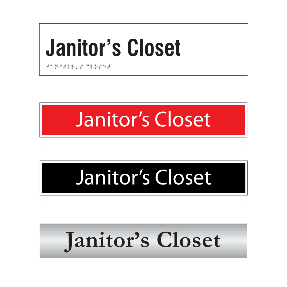 Janitor's Closet Door Signs