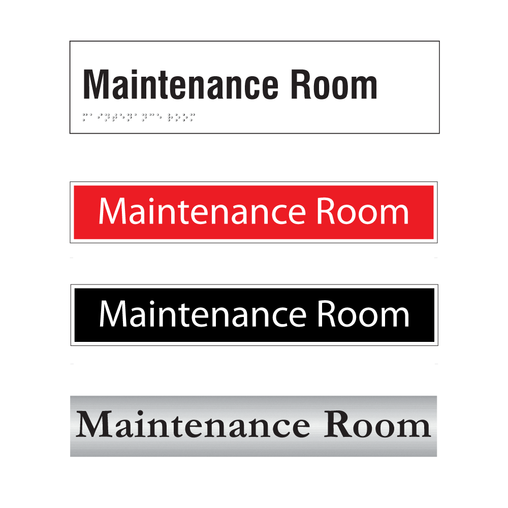 Maintenance Room Door Signs