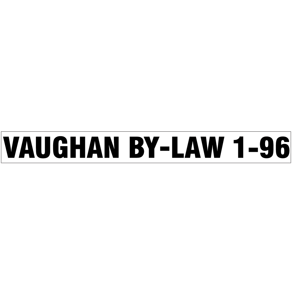 Vaughan By-Law 1-96 sticker
