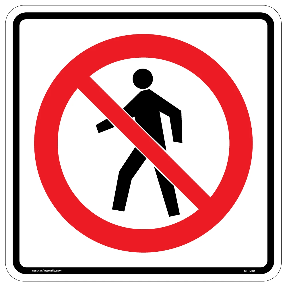 No Pedestrians Sign RC-12 forbids pedestrian access on freeways