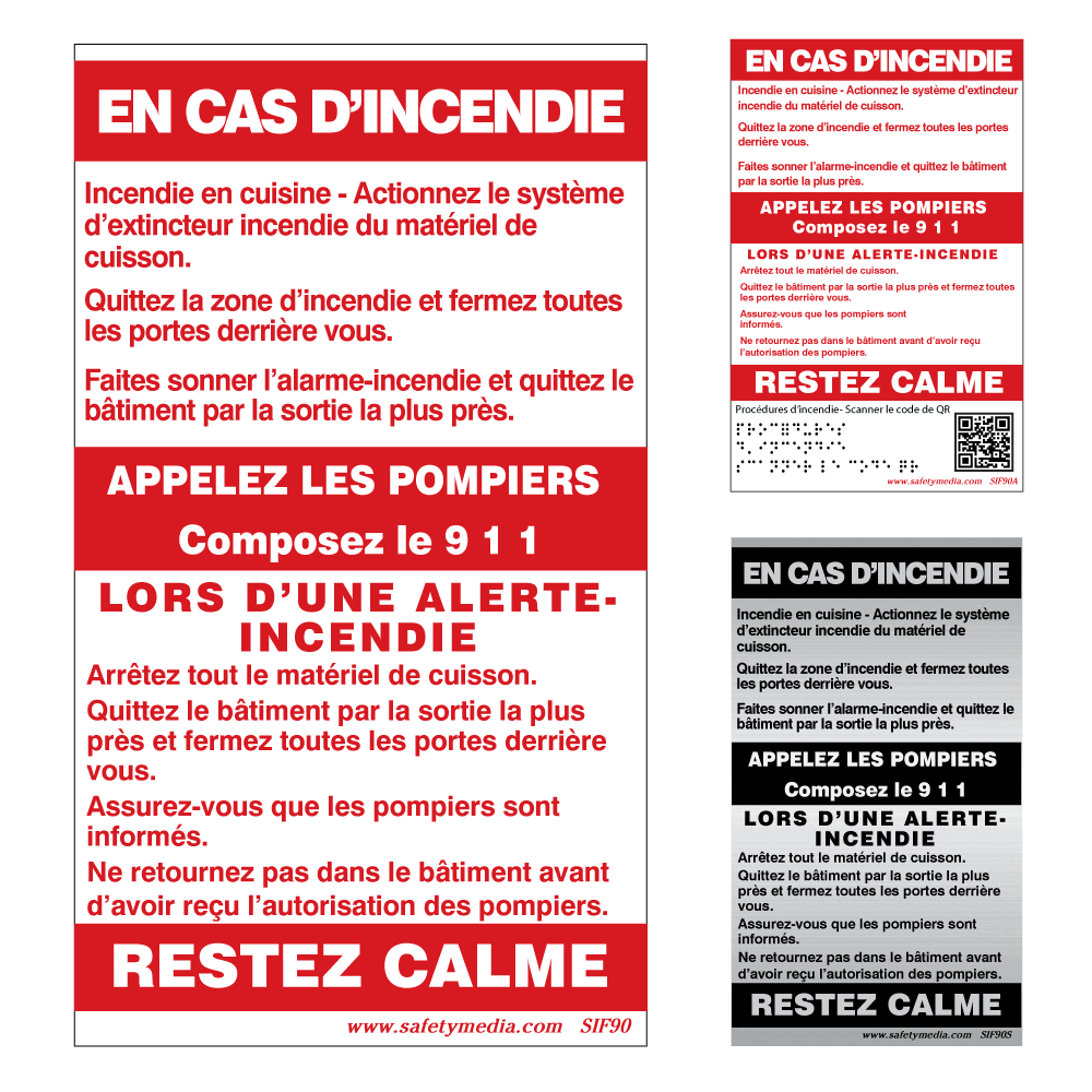 French In Case of Fire Sign