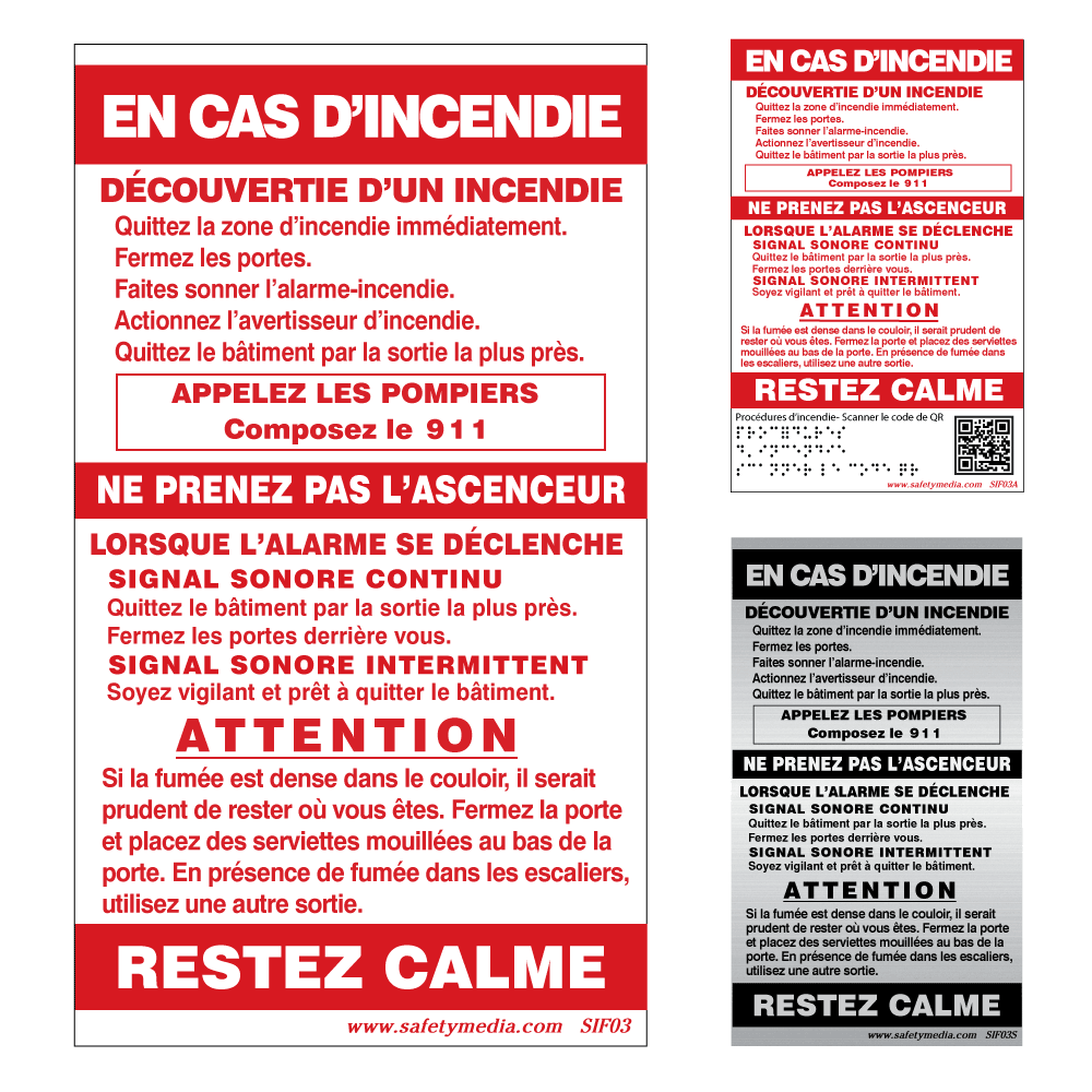 French In Case of Fire Sign