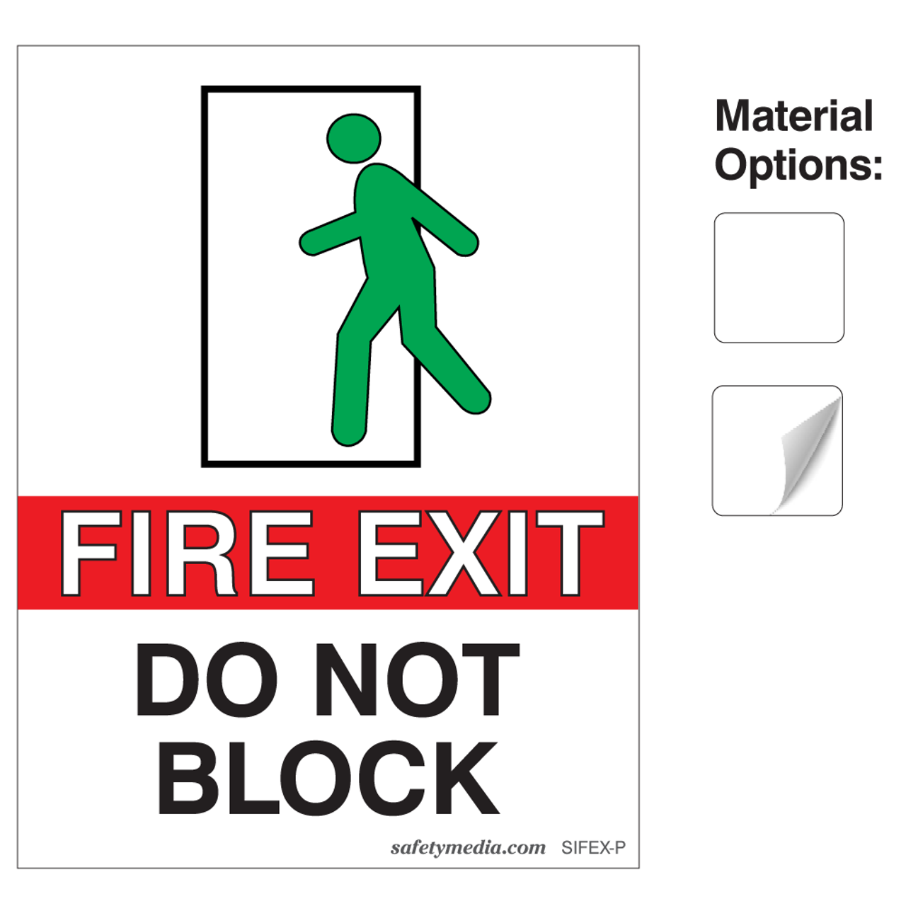 Fire Exit Do Not Block - Plastic and Sticker Fire Exit Do Not Block - Plastic and Sticker