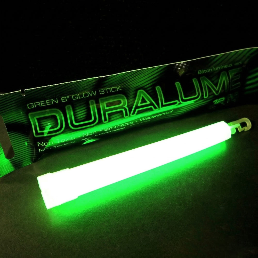 6 inch emergency glow sticks available in green or red for safety and evacuation use