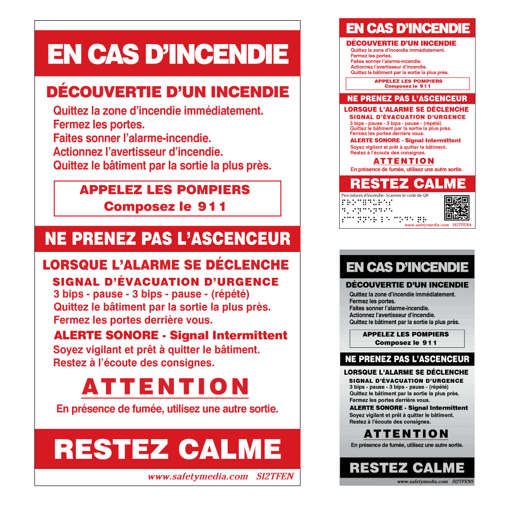 French In Case of Fire Sign