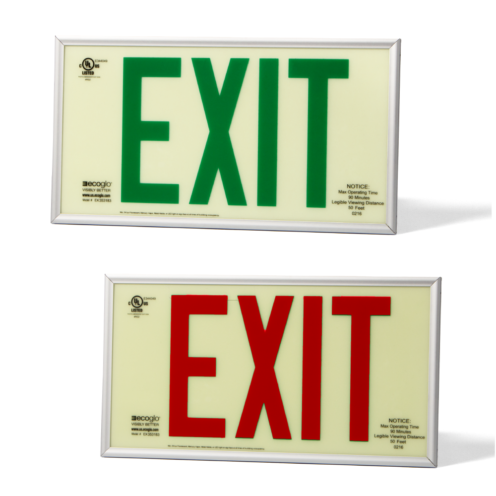 Photolum Exit Information Signs