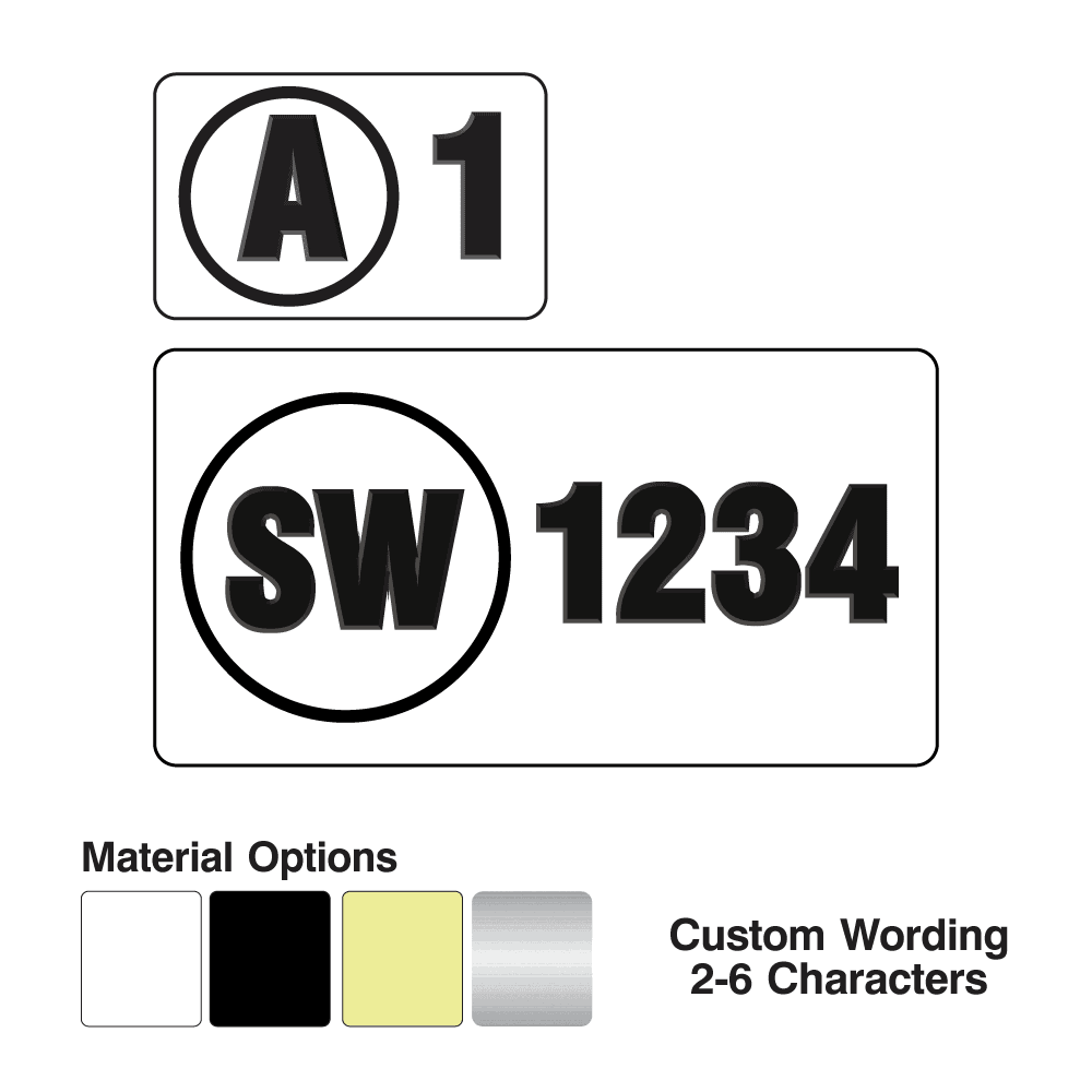 Tactile Signs With Letters, Numbers and a Circle