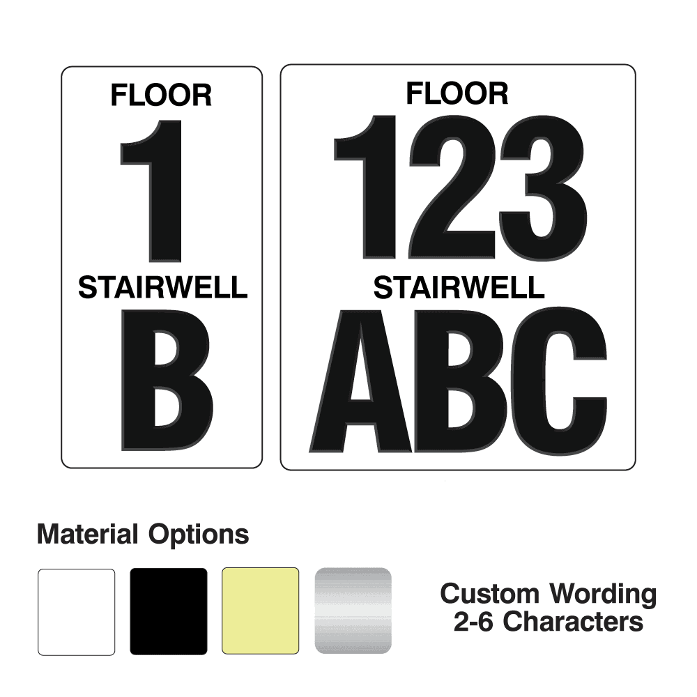 Tactile Floor Numbering and Stairwell Identification Numbering Signs