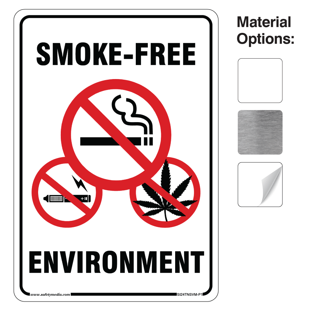 Smoke-Free Environment sign with no smoking