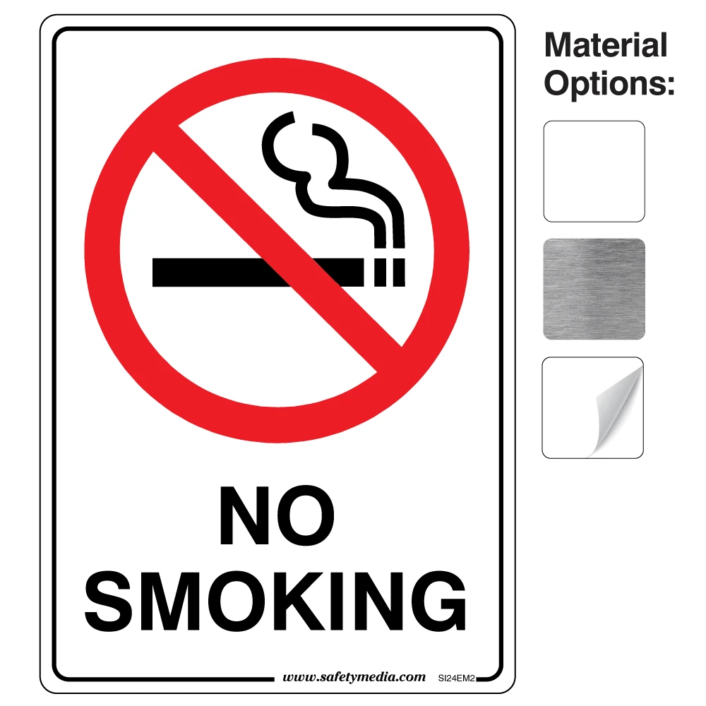 No Smoking signs with text in vinyl