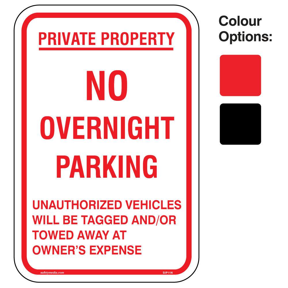 No Overnight Parking Signs 