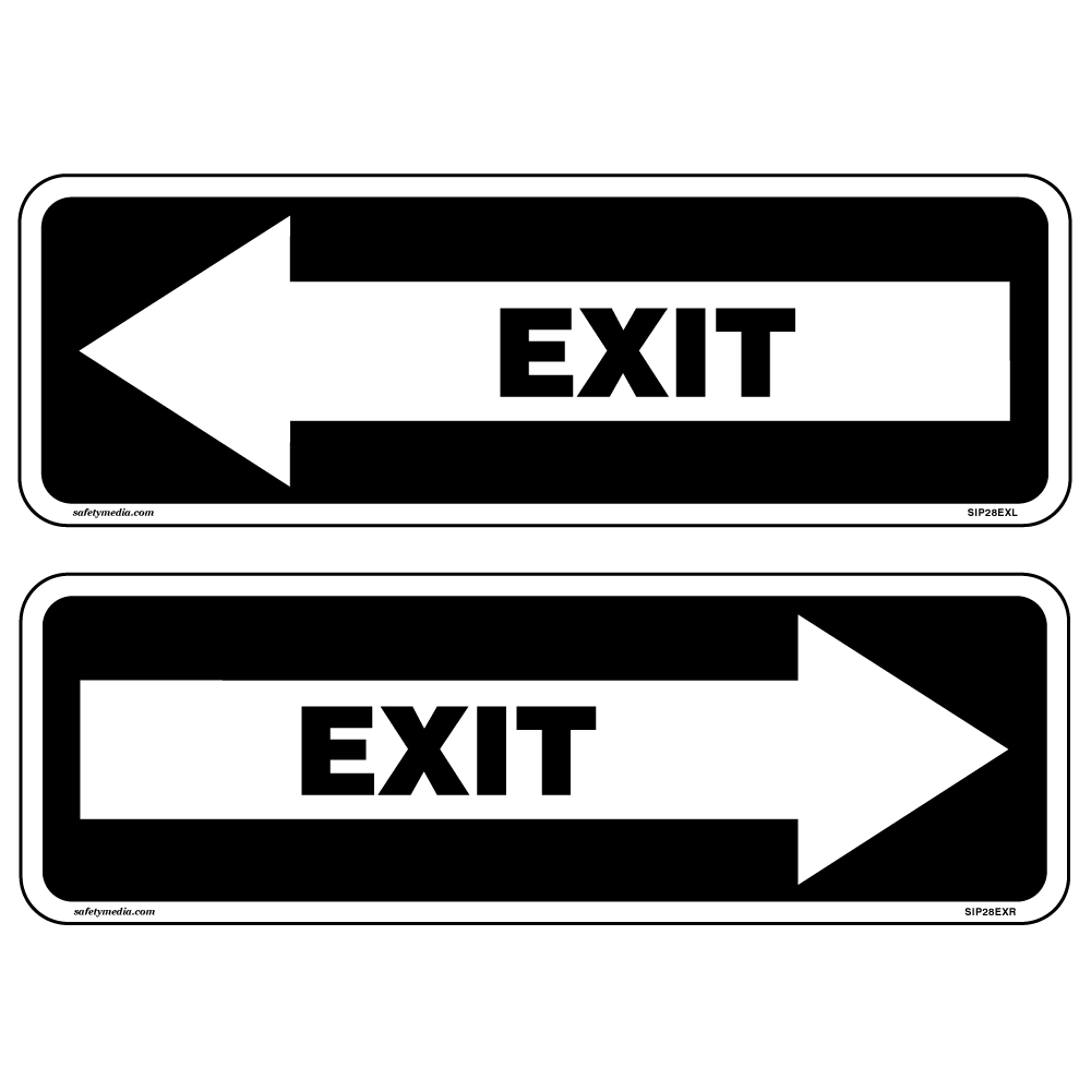 Exit Sign with a directional arrow