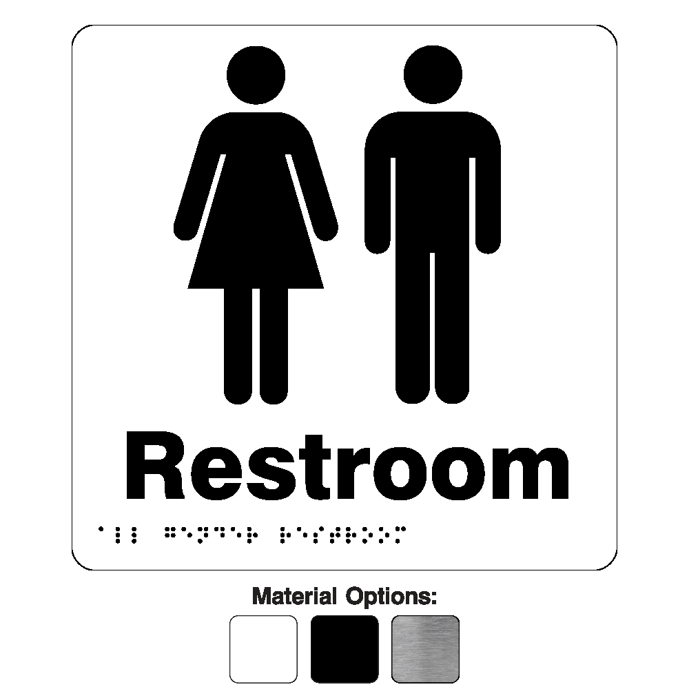 AODA Unisex Restroom Plastic Signs