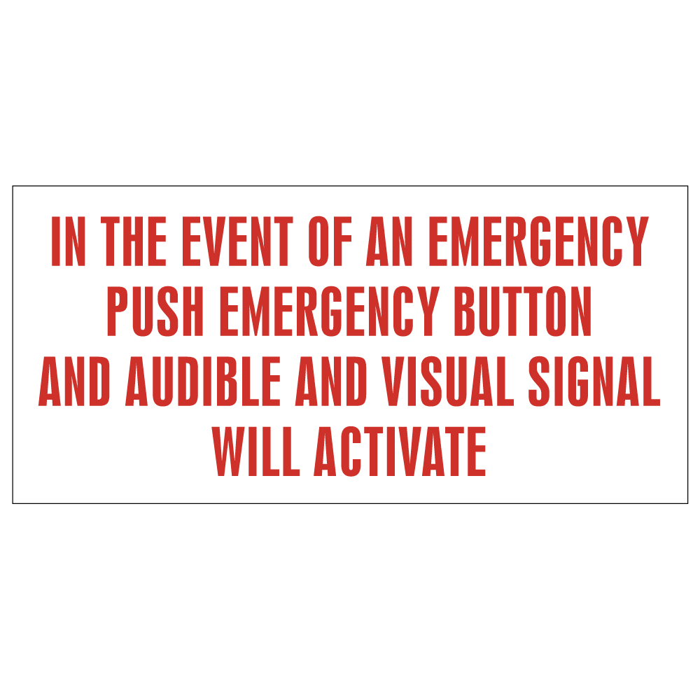 Emergency Call System Sign