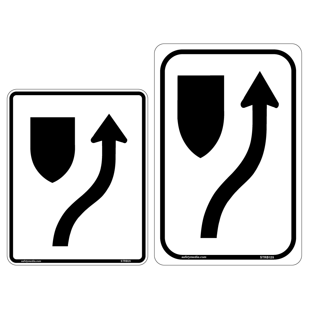 Keep Right Sign instructs drivers to stay to the right of roadway obstructions or features