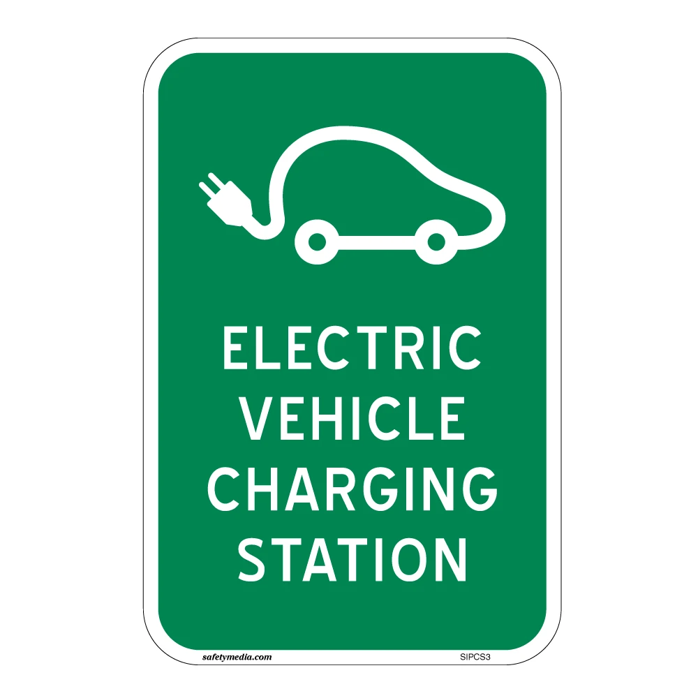 Informative Electric Vehicle Charging Station sign with clear instructions for EV users for parking lot
