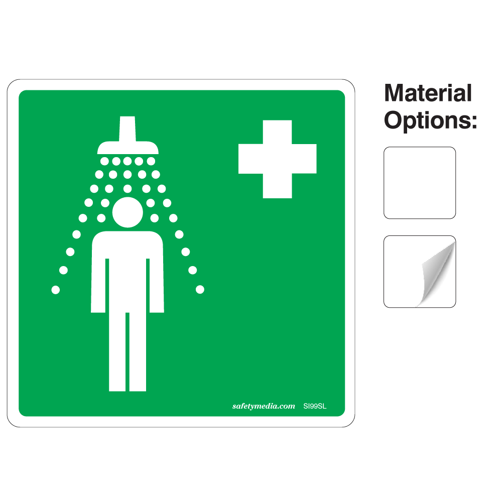 First Aid Shower Signs for emergency shower identification