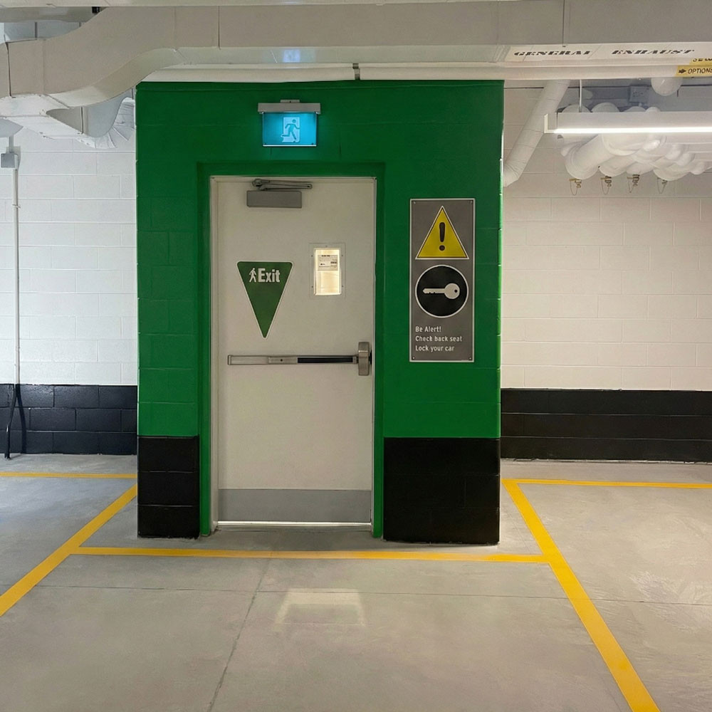 Pedestrian Exit Triangle Signs