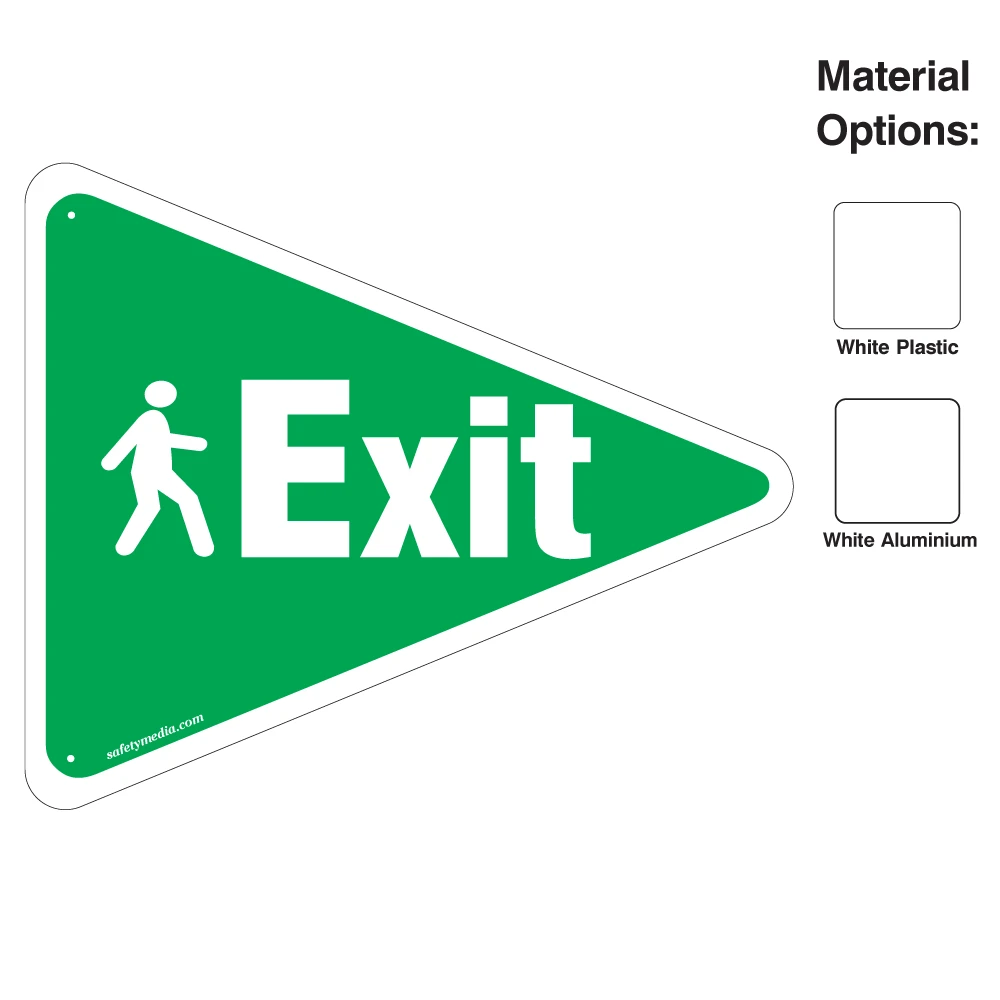 Pedestrian Exit Right Triangle Signs for clear directional guidance in parking garages.