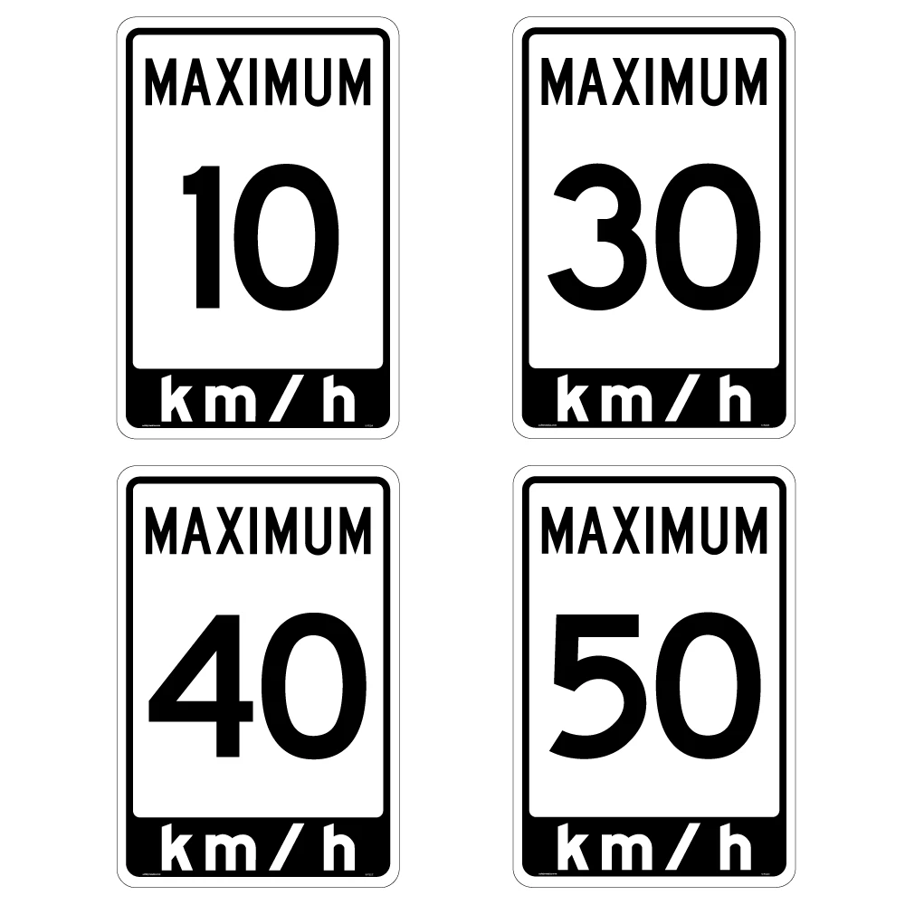 Durable maximum speed limit signs for private road or parking lot