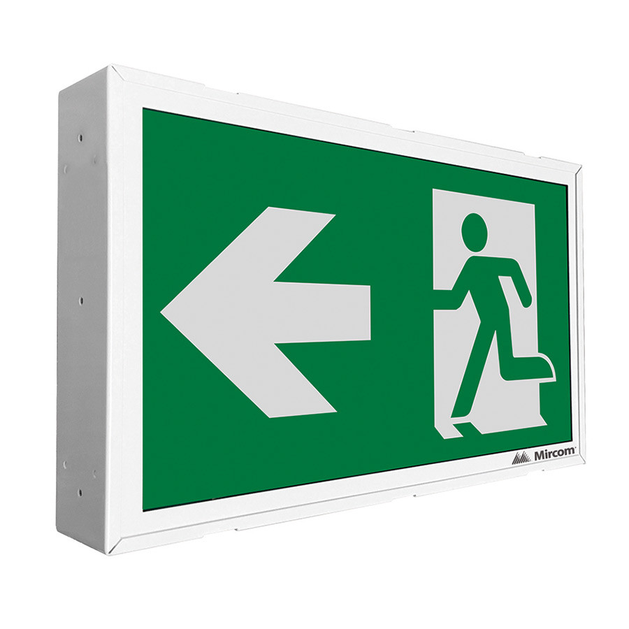 Steel LED Running Man Exit Sign with Battery Backup – Wall