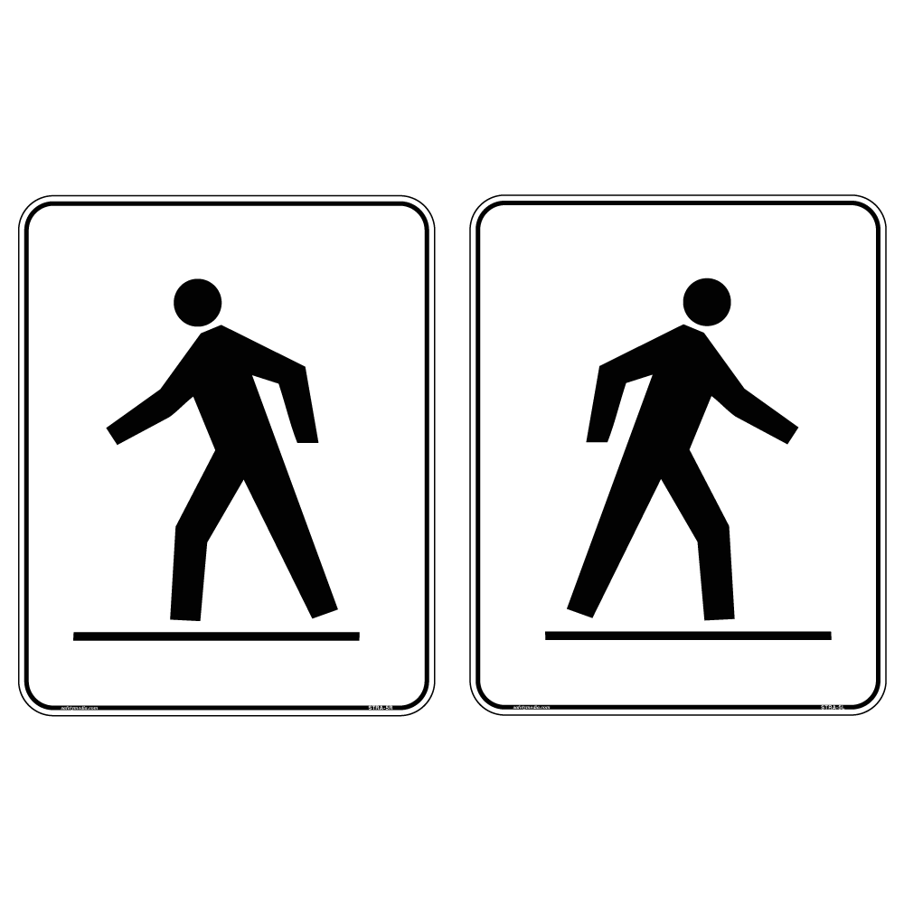 Ra-5L and Ra-5R pedestrian crosswalk signs for Ontario pedestrian crossover installations