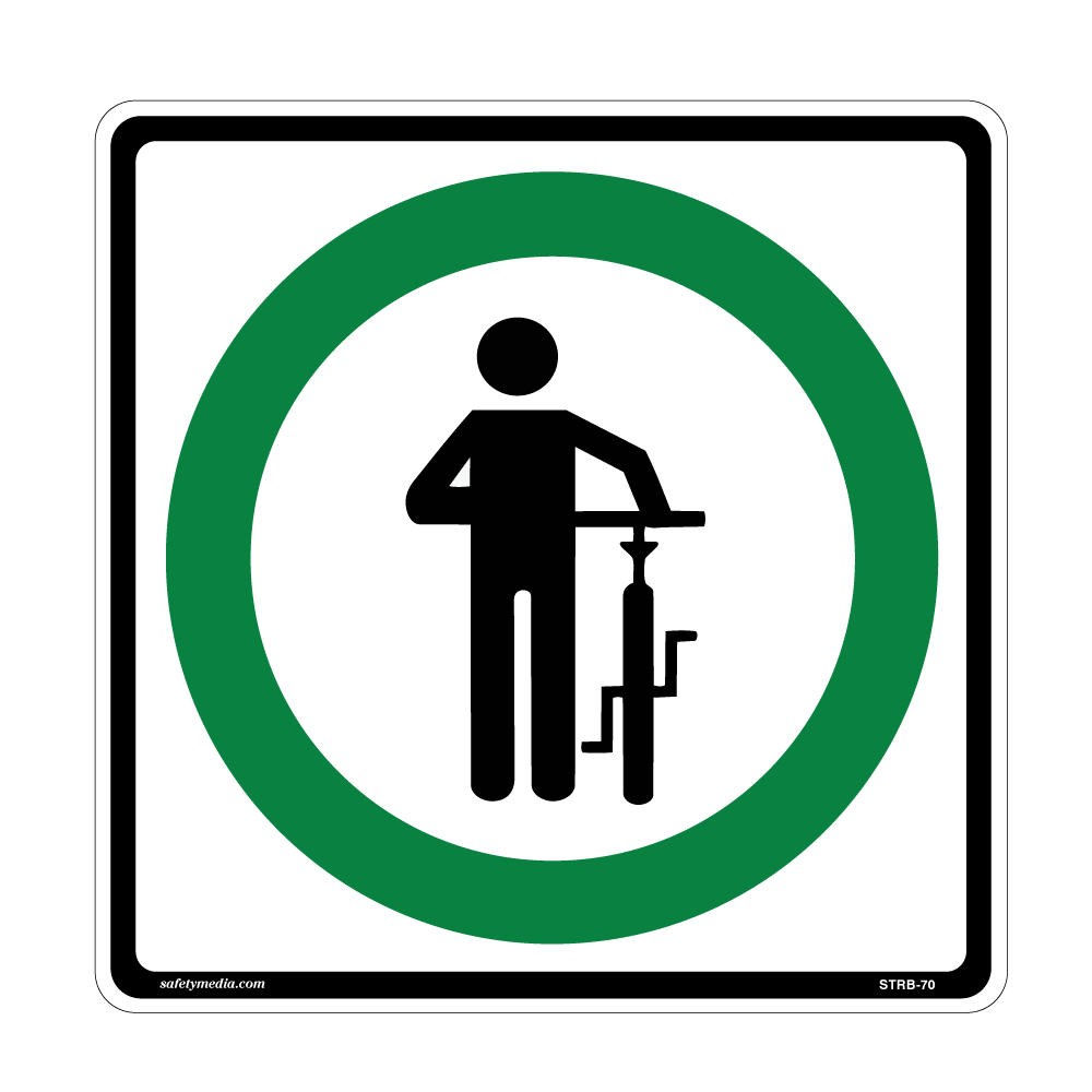 Dismount and Walk Sign (Rb-70) for Ontario cycling facility transitions