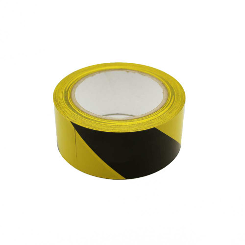Yellow and Black Striped Smooth Top Adhesive Vinyl Tape Roll