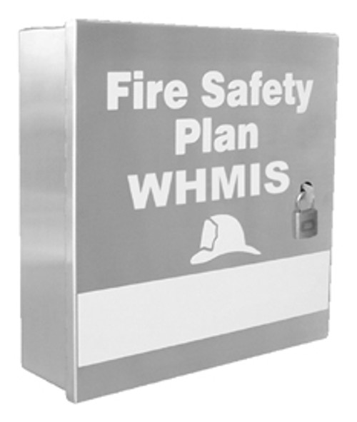 Stainless Steel Fire Safety Plan & WHMIS Box with Padlocks
