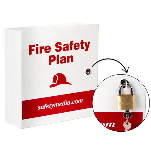 Key-to-Padlock Retrofit Kit for converting keyed fire safety or WHMIS boxes to padlock systems.