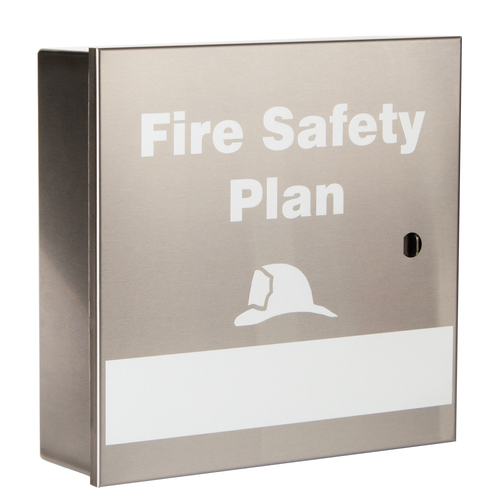 Stainless Steel Fire Safety Plan Box with Padlocks