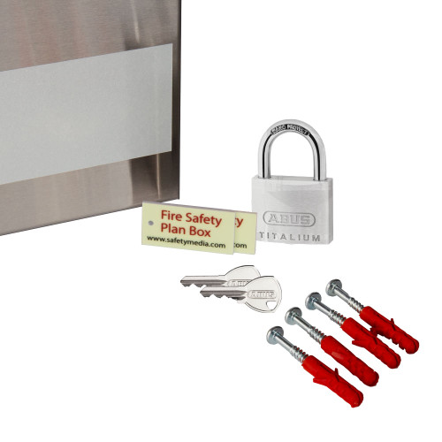 Stainless Steel Fire Safety Plan Box with Padlocks
