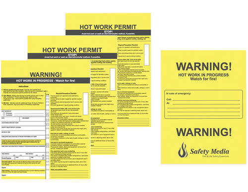 Hot works permit tags, 10/Pkg