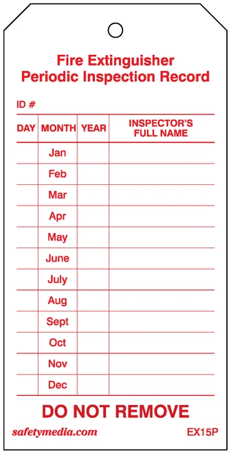 1-Year Plastic Extinguisher Inspection Tags