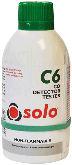 Carbon monoxide (CO) detector test spray