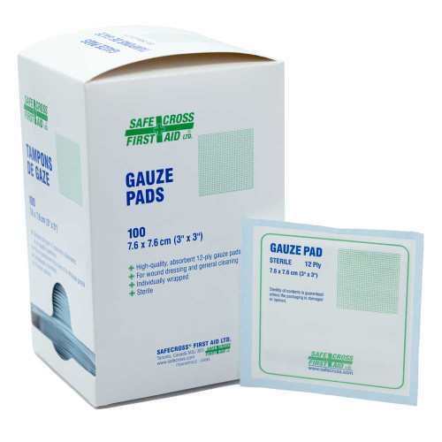 Sterile 3" X 3" Bandage Gauze Pads, 100/Box