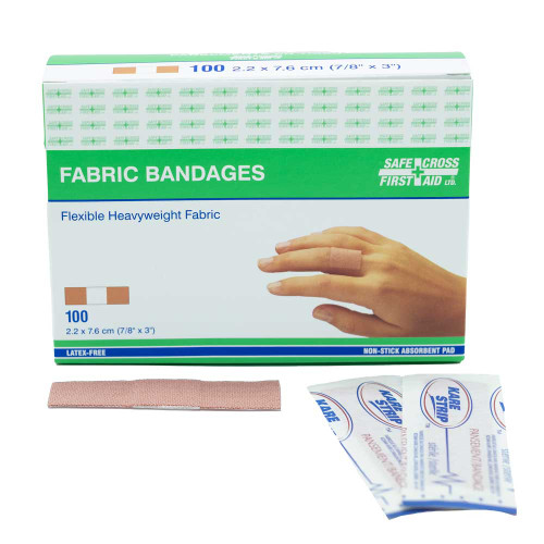 Fabric Bandages 7/8" x 3", 100/Box