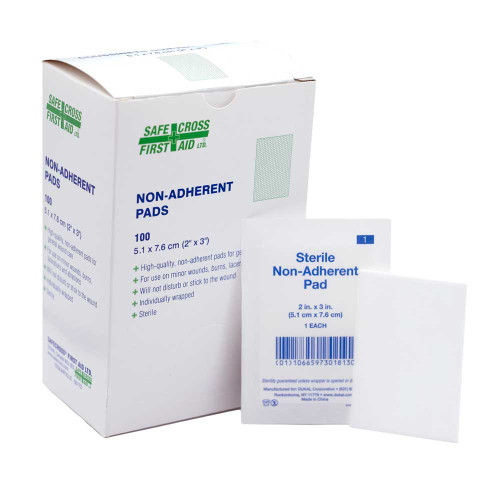 Non-adherent Absorbent Sterile Pads, 2" x 3", 100/box