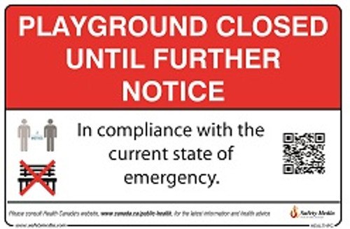 COVID-19 Playground Closed Notice Sign