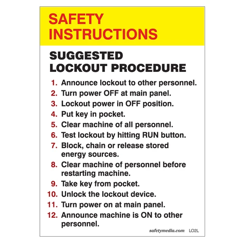 Lockout Procedure Sticker