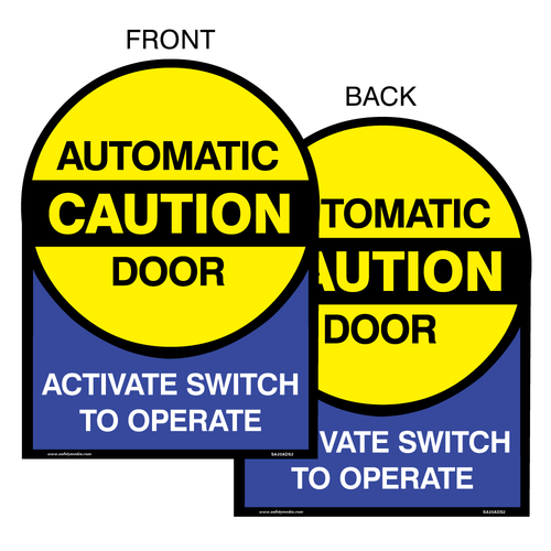 Activate Switch To Operate Automatic Door Vinyl Sticker 2-Sided