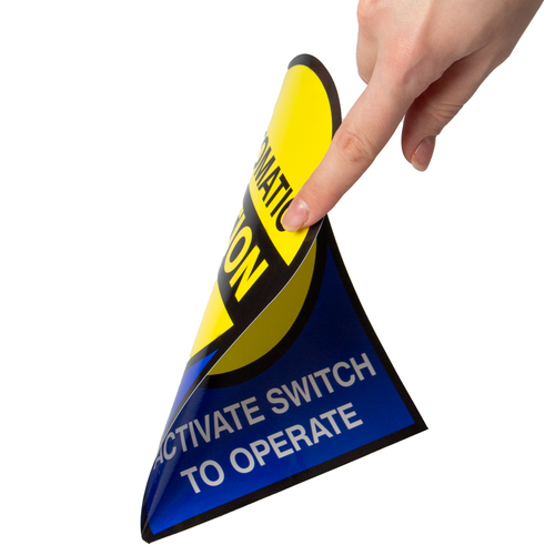 Activate Switch To Operate Automatic Door Vinyl Sticker 2-Sided