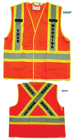 Reflective & Hi-Vis Vest with custom wording option for emergency identification and safety