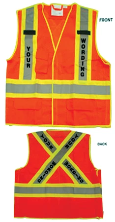 Reflective & Hi-Vis Vest with custom wording option for emergency identification and safety