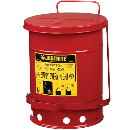 6 Gallon Oily Waste Can with fire-safe design for disposing of flammable waste