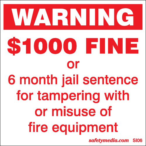 Warning & Fine Sticker
