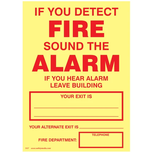 School Fire Alarm Cards Yellow Cardstock 10/PKG