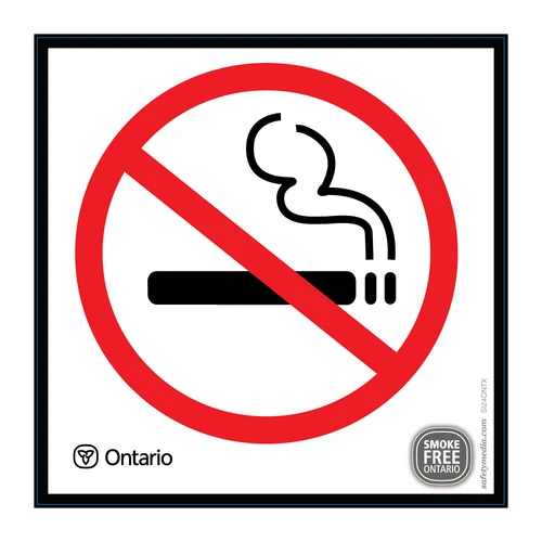 Large plastic No Smoking sign for Ontario compliance
