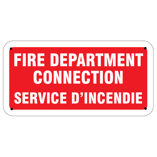 Bilingual Fire Department Connection Sign