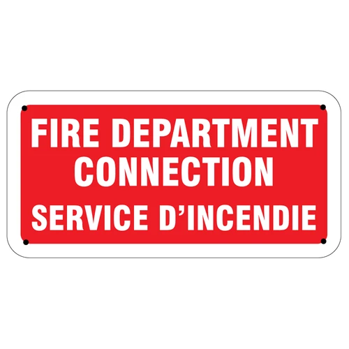 Bilingual Fire Department Connection Aluminum Sign